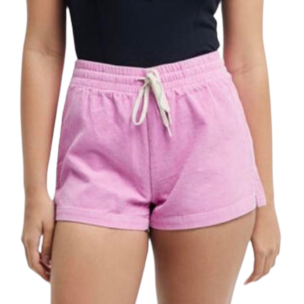 PacSun High Waist Ribbed Pink Elastic Waist Shorts Drawstring Relaxed Fit M